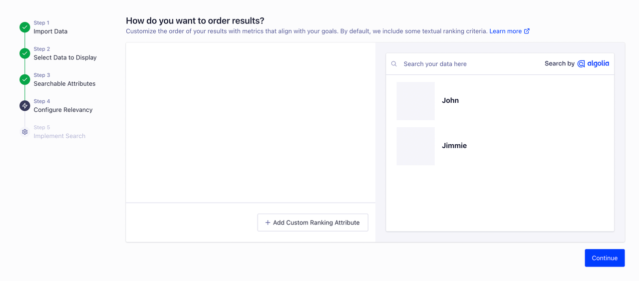 Algolia 选择数据展示