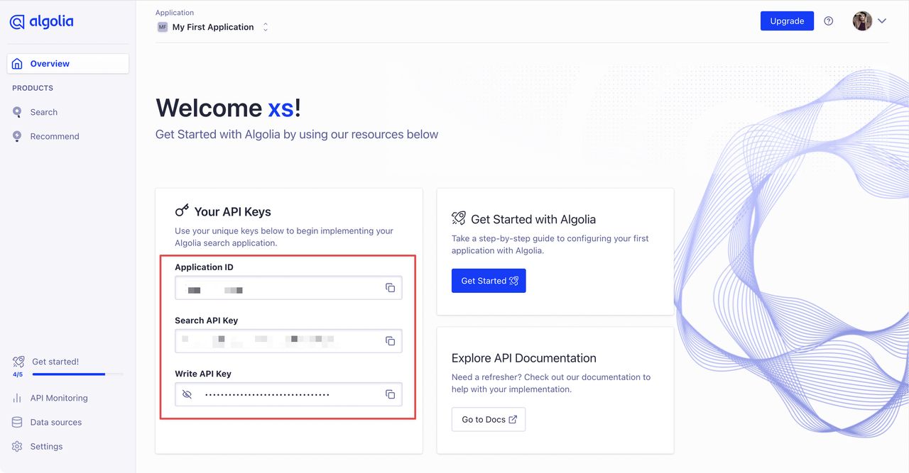 Algolia 配置项信息